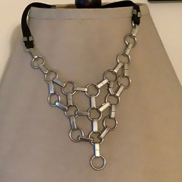 Black chain silver necklace, never worn. New. No tags. Doesn’t fit my style. - Picture 2 of 2
